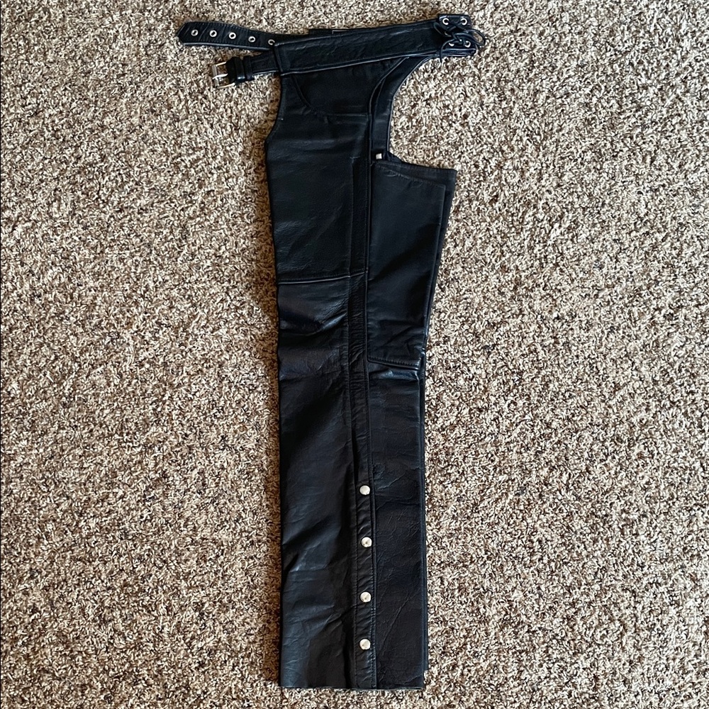 Unik Black Leather Chaps